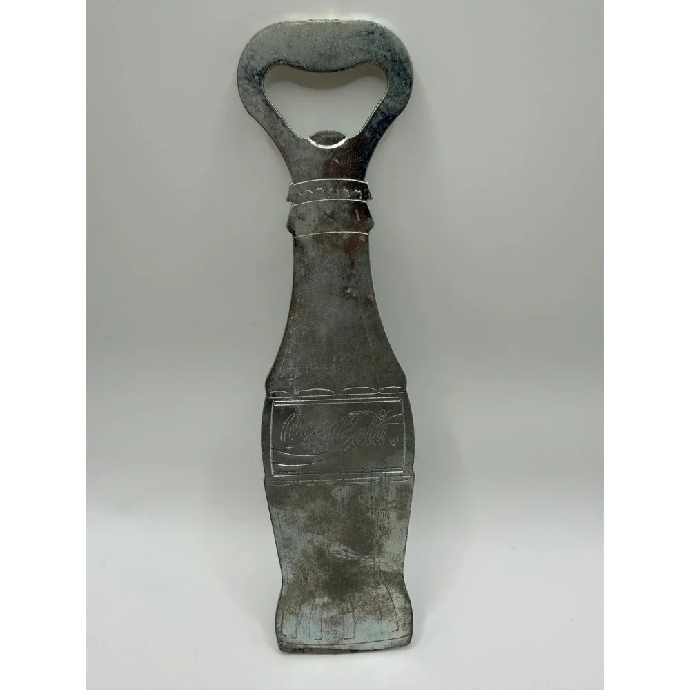 Vintage Coca-Cola Metal Bottle Opener Silver Tone Soda Advertising Collectible